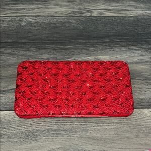 Red Sequin Wallet Clutch Y2k